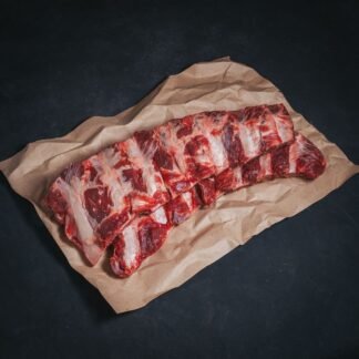 Ribs de carne vacuna proveniente de animales criados con pastura, de ganadería regenerativa