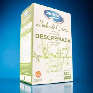 Leche de cabra descremada en polvo logre de glúten